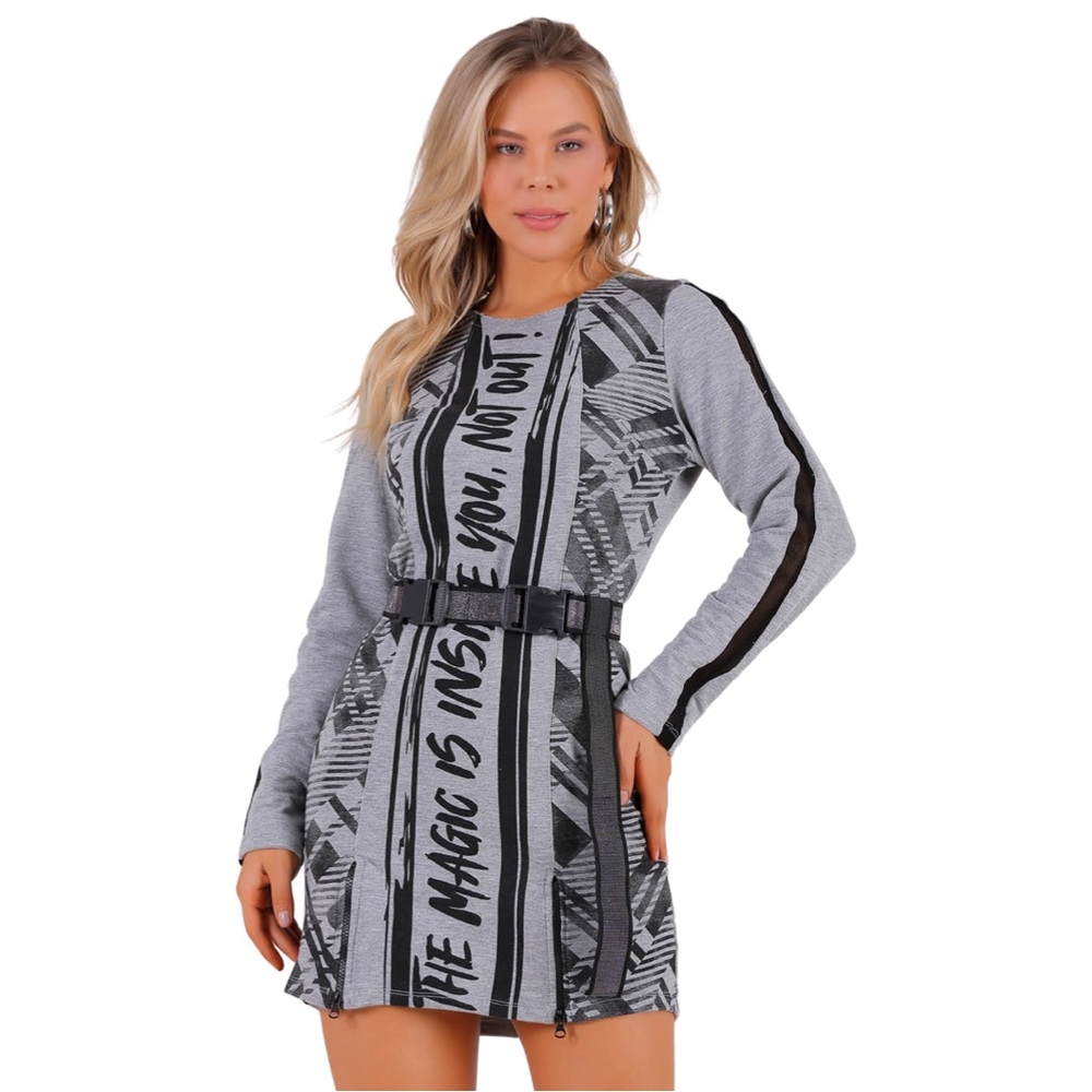 Printed Sweatshirt Dress